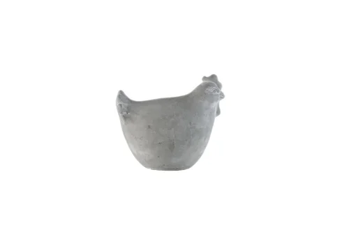 Simple pour le jardin：Poule en ciment gris Pot&Déco - 11 x 7 x 10 cm