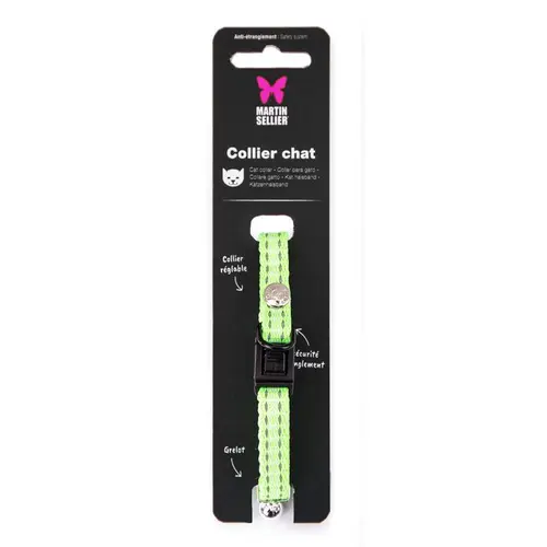 Bien pratique au jardin：Collier safety vert citron 20/30 x 1 cm