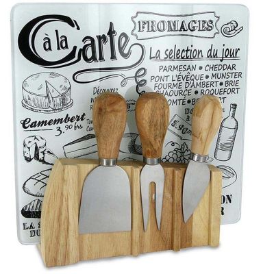 Planche à fromages avec support + 3 ustensiles aimantés