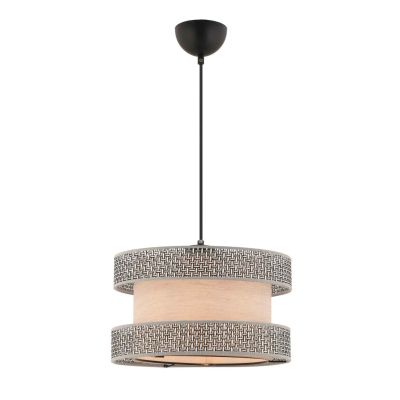 Suspension en coton et métal Halo (Gris et beige)