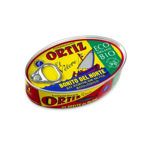 Pour mieux équiper vos extérieurs:Thon blanc germon à l'huile olive bio Ortiz - 112 g