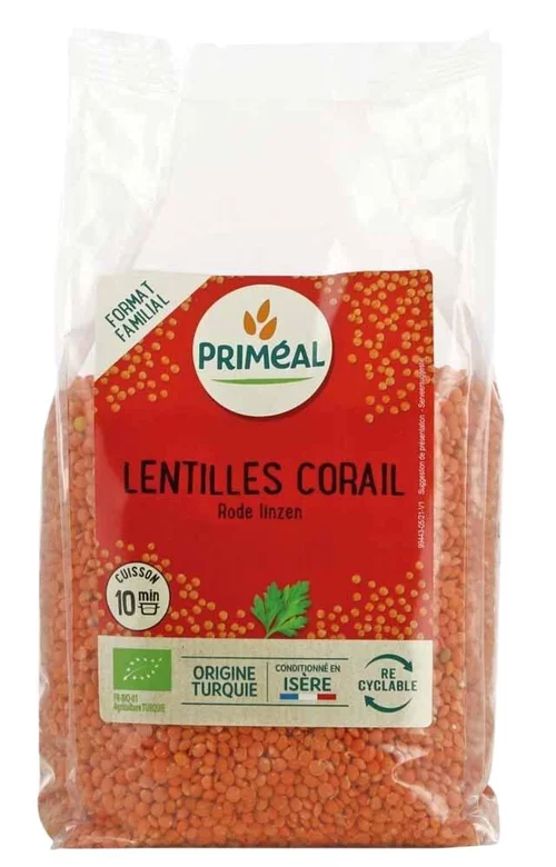 Extérieur fonctionnel:Lentilles corail bio en sachet de 1 kg