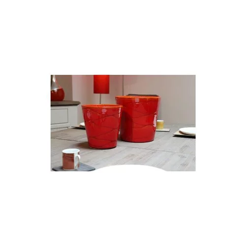 Utile jardin：Pot Odyssée de 3,7 L en terre émaillée coloris orange Ø 18 x 18 cm