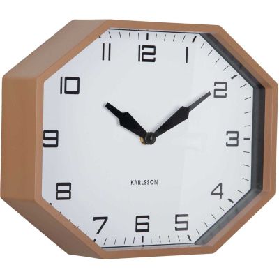 Horloge murale octogonale en résine Factory (Marron)