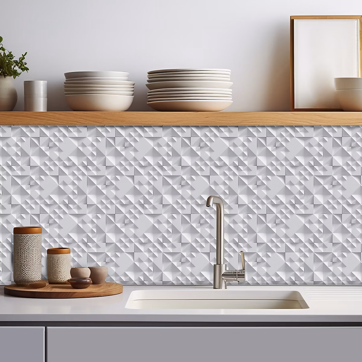 Crédence adhésive design effet 3D relief – 40 × 300cm