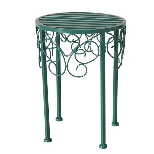 Au service de votre jardin：Sellette d’appoint en métal bleu Louisa grand modèle - Ø 30 x H 38 cm