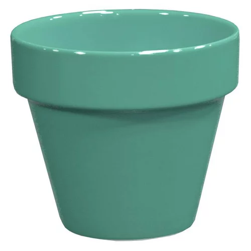 Le choix pour le jardin:Pot horticole émaillé vert amande Ø 19 x H 17 cm