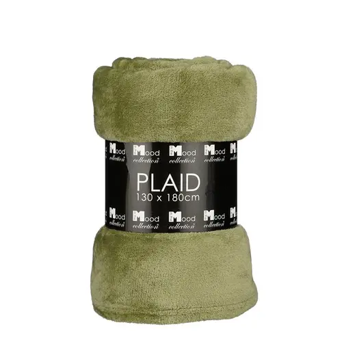 Une touche pratique au jardin：Plaid polaire vert clair en polyester Mica Famke - 180 x 130 cm
