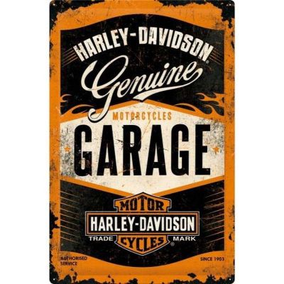 Plaque décorative en métal en relief 40 x 60 cm (Harley Davidson Garage)