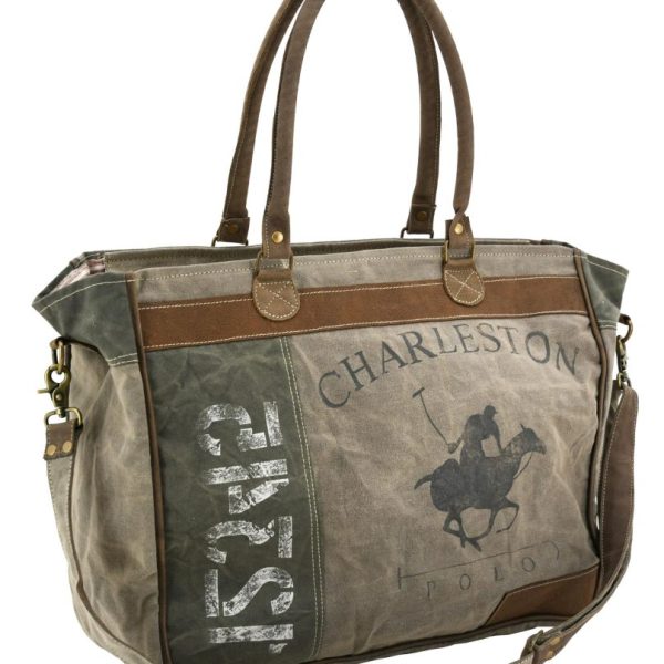 Sac en coton et cuir de buffle Charleston