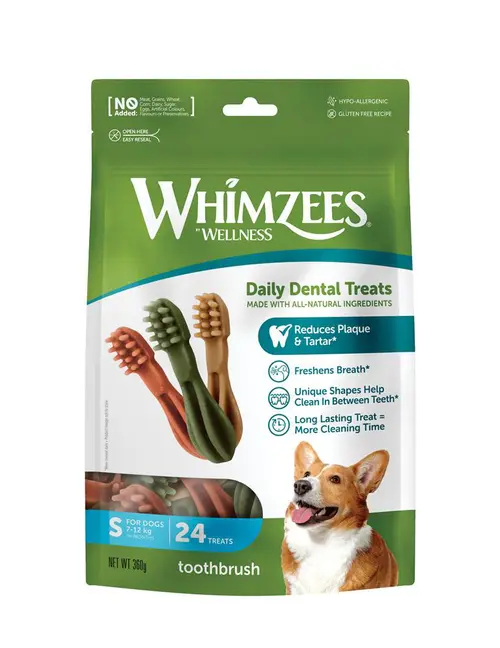 Jardin et équipement:Brosse à dents pour chien Whimzees taille S
