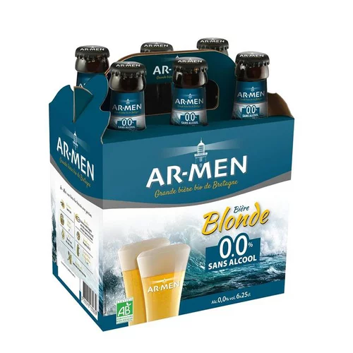 Qualité jardin:Bière blonde bio sans alcool Ar-Men - 6 x 25 cl