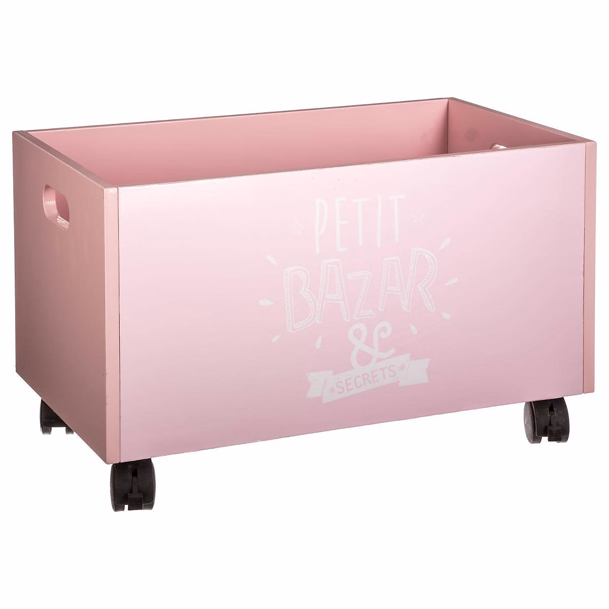 Coffre à jouets à roulettes rose – Atmosphera