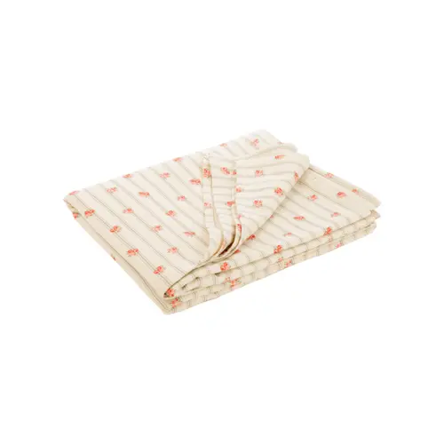 Vie dehors：Nappe en coton vert sauge à motif Mirabeau - 150 x 250 cm
