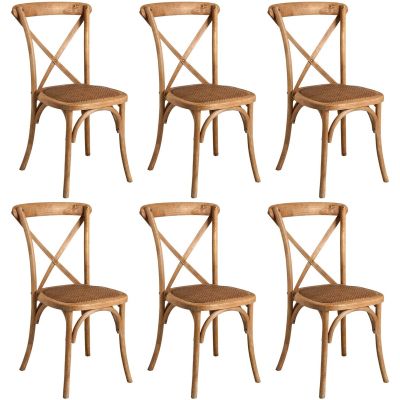 Chaise bistro en orme empilable (Lot de 6)