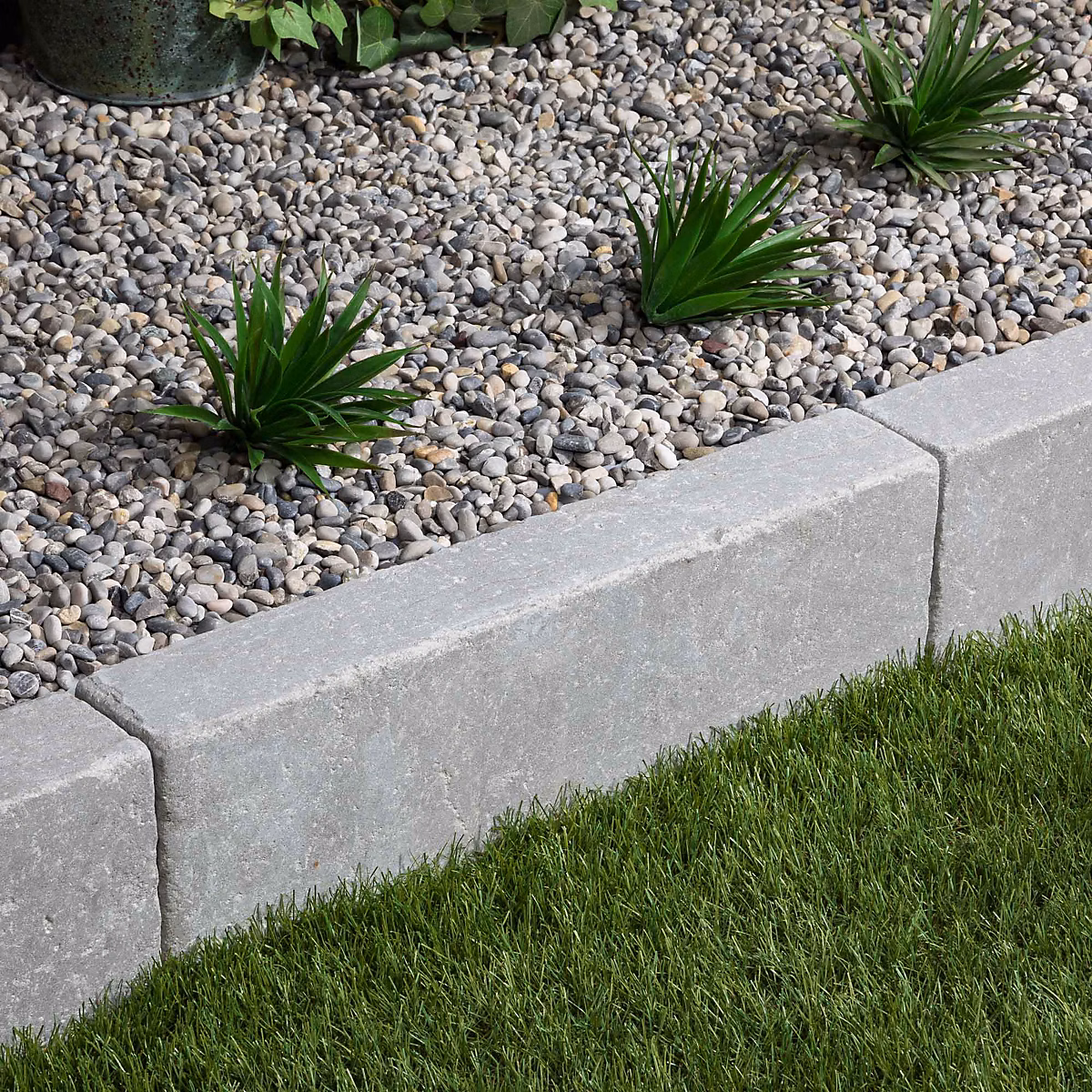 Bordure de jardin Pierre de l'Atlas Gris 50 × 15 × 8 cm (bordures soit 20 mètres) – RO'MA NATURE, lot de 40
