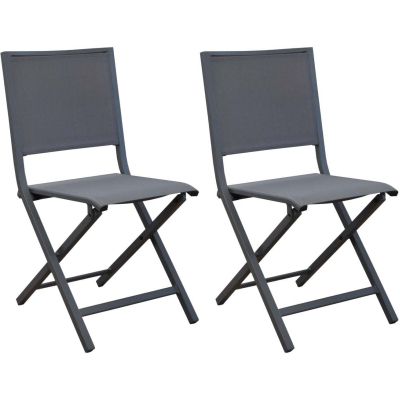 Chaise pliante en aluminium Ida (Lot de 2) (Gris)