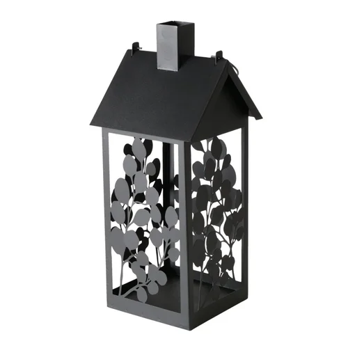 Adapté à vos extérieurs：Lanterne Calypso coloris noir en métal - 19 x 19 x 45 cm