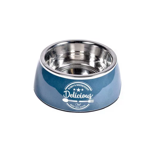 Moderne jardin:Gamelle pour chien coloris bleu en mélamine Bobby Delicious – Taille M