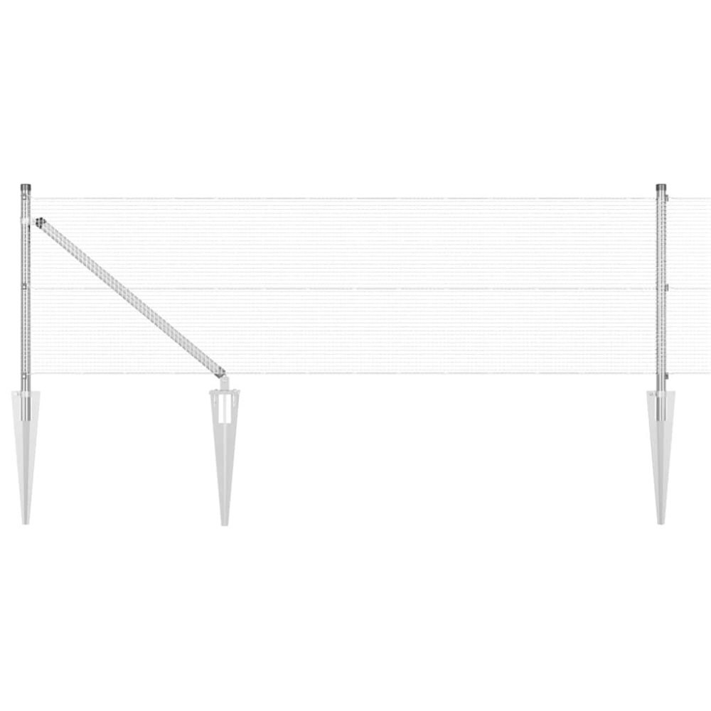vidaXL Clôture en fil soudé avec pointes 10 x 0,5 m Acier galvanisé