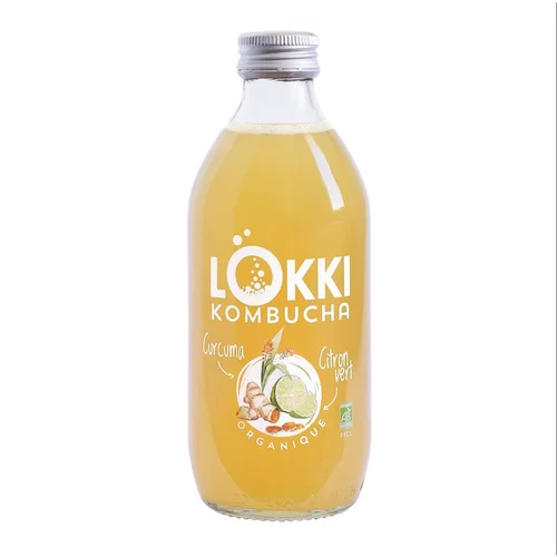Facile à intégrer au jardin：Kombucha curcuma et citron vert en bouteille en verre de 33 cl
