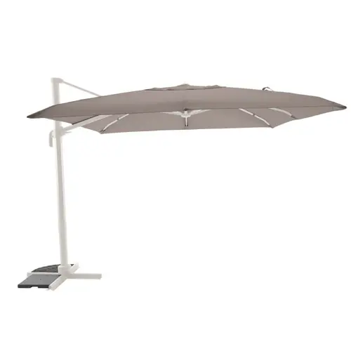Simple au jardin：Parasol déporté carré en aluminium coloris beige - 300 x 300 cm