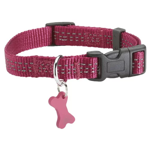 Essentiel extérieur：Collier pour chien coloris fuchsia en nylon tressé Bobby Safe – Taille XS