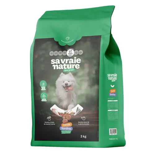 Style jardin：Croquettes chien adulte maxi Sa Vraie Nature dinde sardine - 3 kg