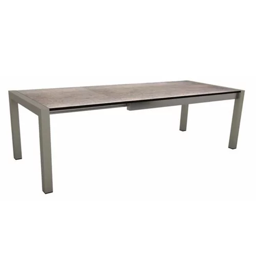 Adapté au jardin：Table coloris graphite/smoky en aluminium Stern - 174/214/254 x 90 x 75 cm