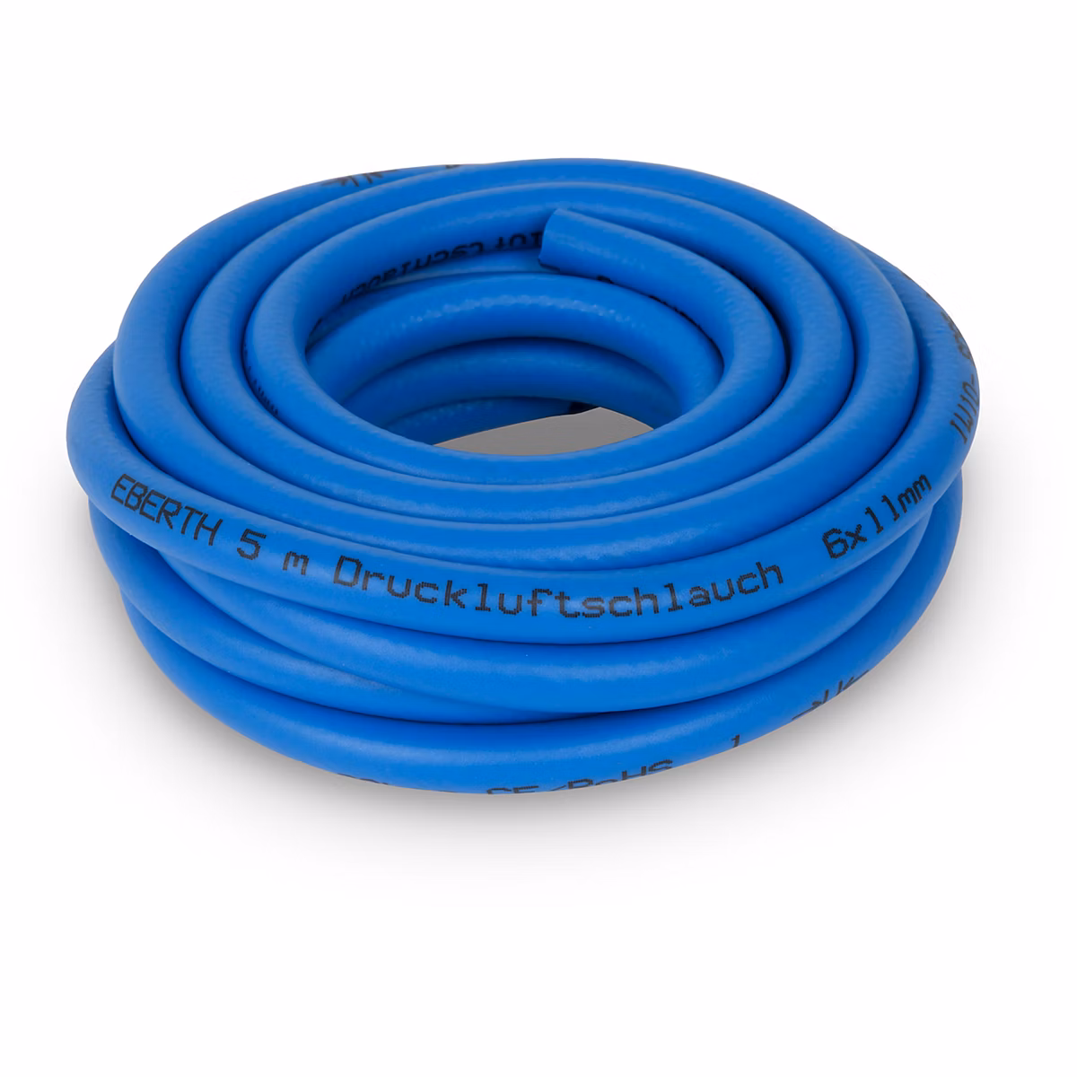 EBERTH Tuyau à air comprimé – tuyau d'air haute pression pour compresseur, longueur 5m, diamètre 6mm x 11mm, 20 bar, sans raccord